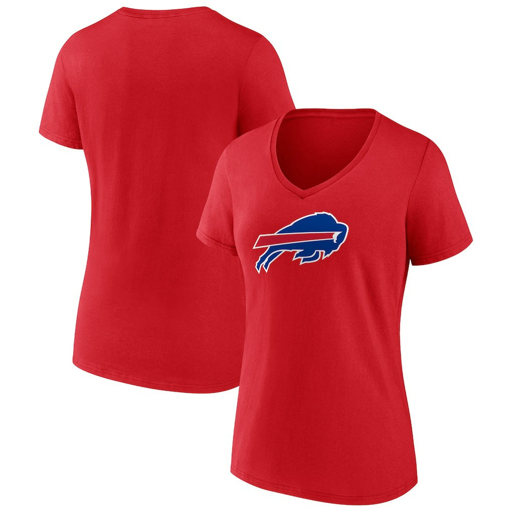 Buffalo Bills Women's Primary Logo V-Neck T-Shirt Red