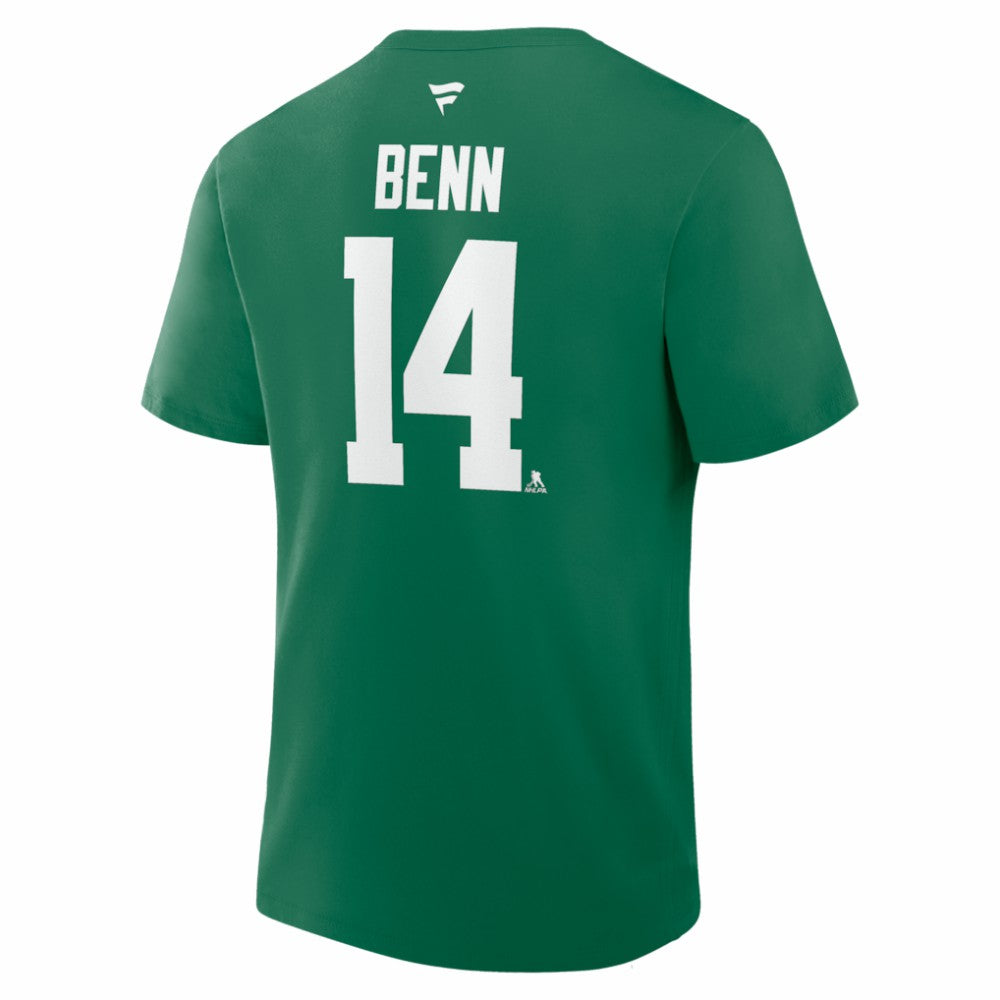NHL Jamie Benn Dallas Stars Fanatics Captain Authentic Stack Name & Number T-Shirt - Kelly Green