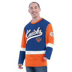 New York Knicks G-III Sports by Carl Banks Adaptive Rugby Long Sleeve Top Blue