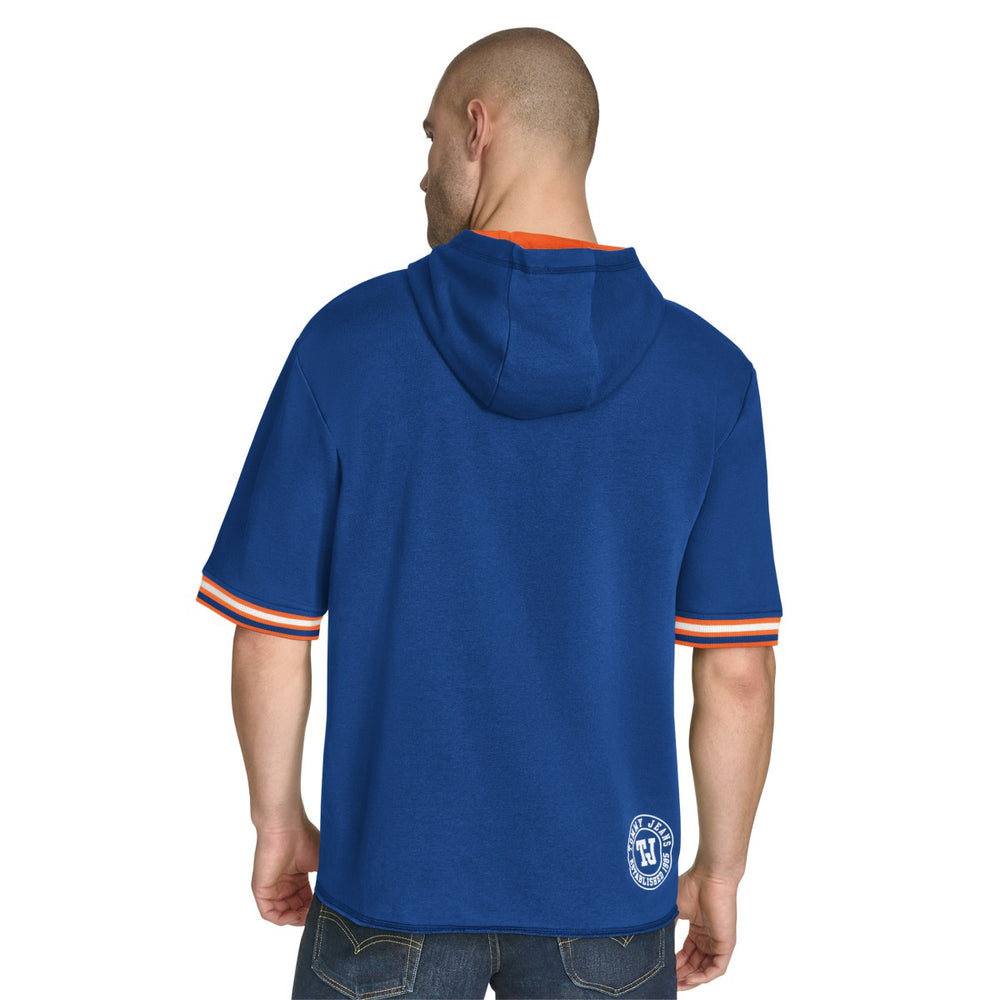 New York Knicks Tommy Jeans Paul French Terry Short Sleeve Pullover Hoodie Blue