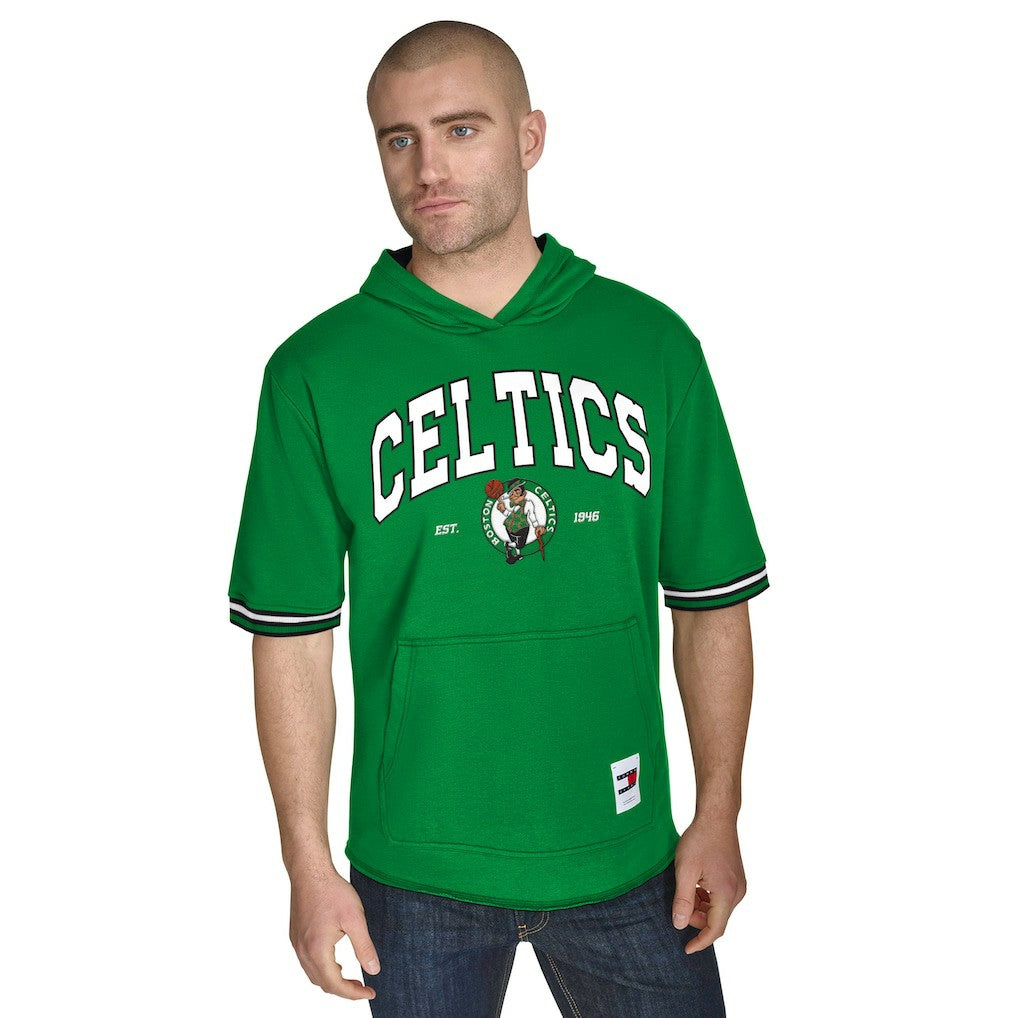 Boston Celtics Tommy Jeans Paul French Terry Short Sleeve Pullover Hoodie Kelly Green