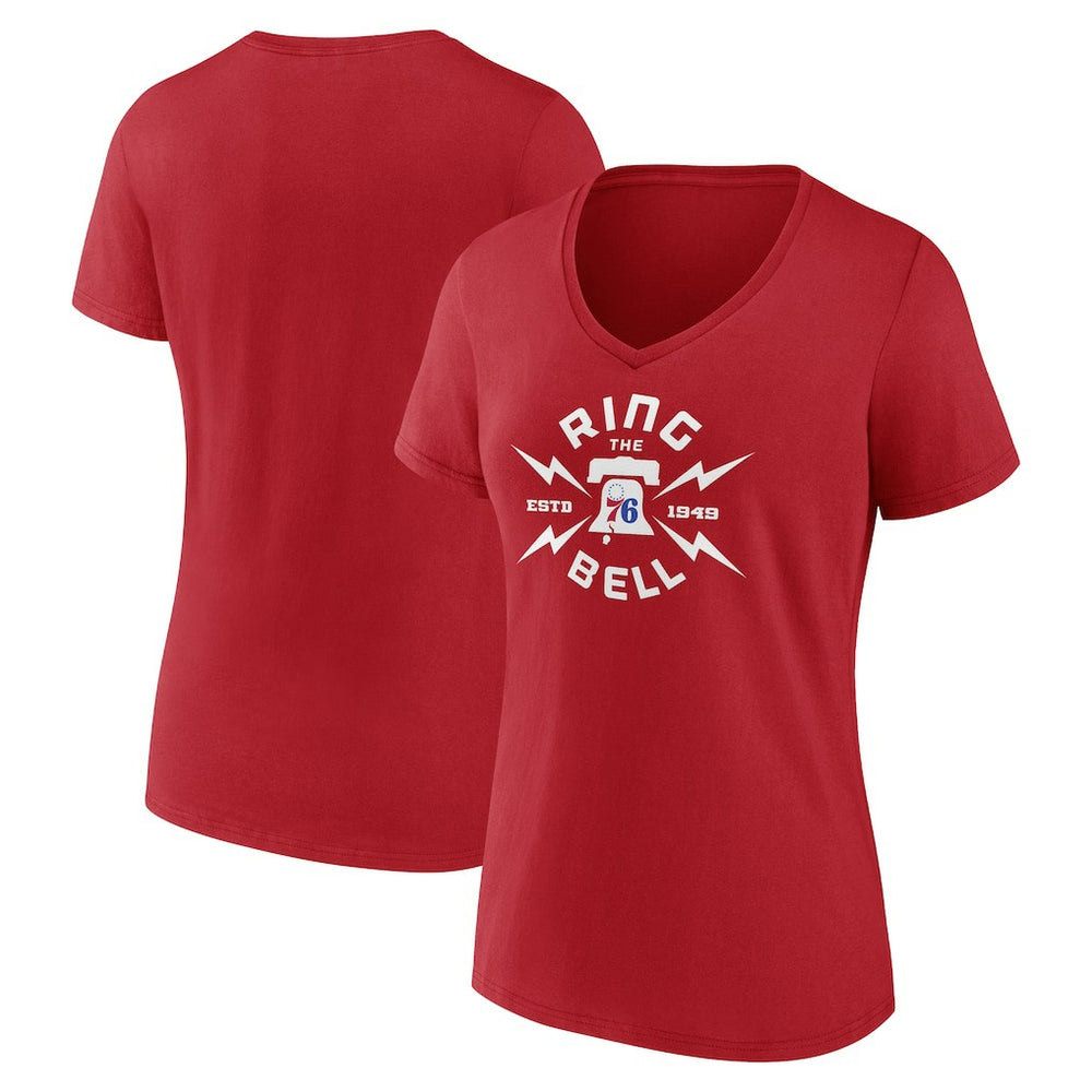 Philadelphia 76ers Women's Huddle V-Neck T-Shirt Red