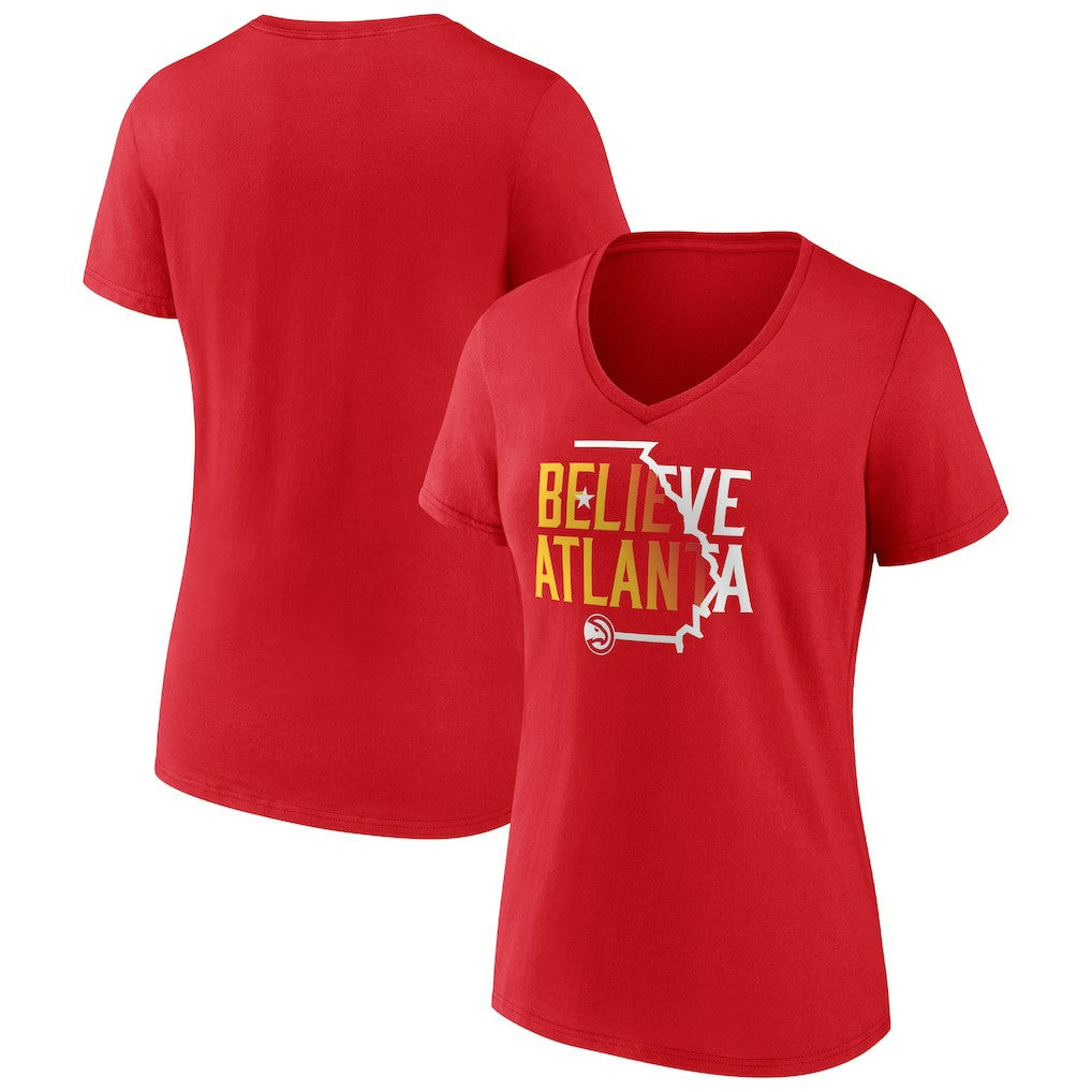 Atlanta Hawks Women's Team Pride V-Neck T-Shirt Red