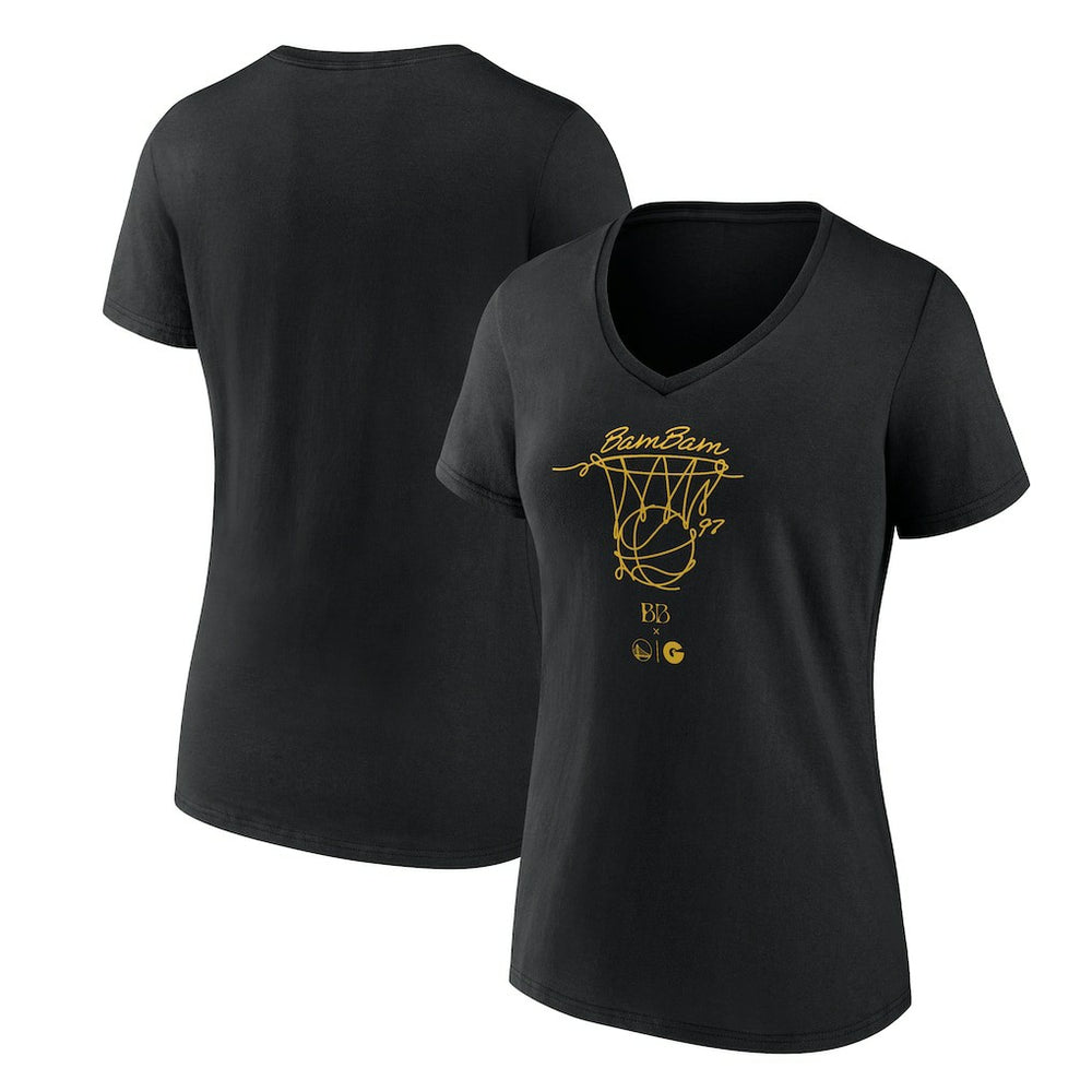 Golden State Warriors Women's Bam Bam V-Neck T-Shirt Black
