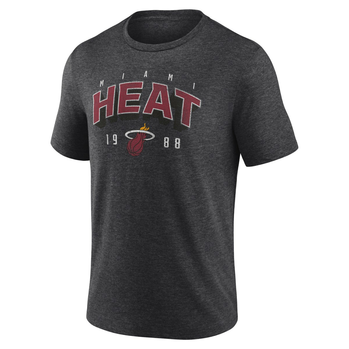 Miami Heat Backboard Tri-Blend T-Shirt Charcoal