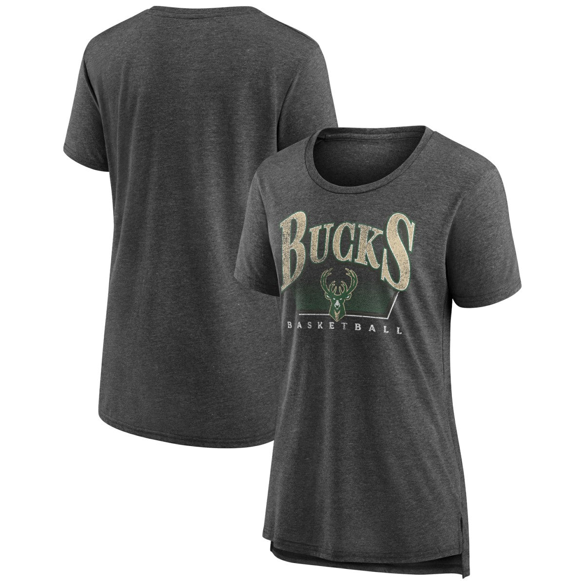 Milwaukee Bucks Women's Selection Tri-Blend T-Shirt Gray