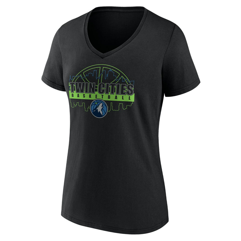 Minnesota Timberwolves Women's Core Hometown Launch V-Neck T-Shirt Black