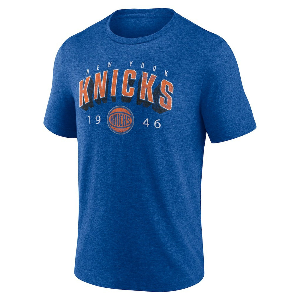 New York Knicks Backboard Tri-Blend T-Shirt Blue