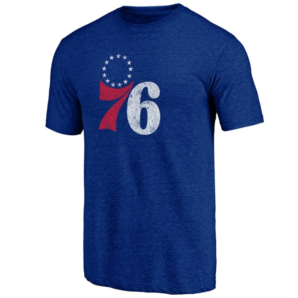 Philadelphia 76ers Distressed Tri-Blend T-Shirt Royal
