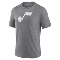 Utah Jazz Distressed Tri-Blend T-Shirt Heather Gray