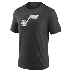 Utah Jazz Distressed Tri-Blend T-Shirt Charcoal