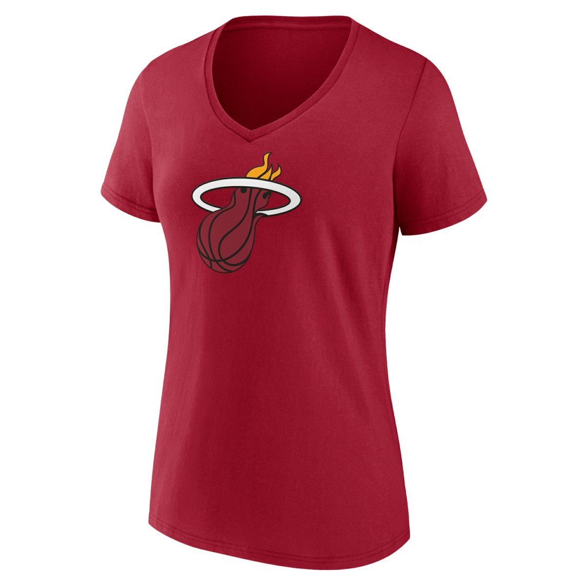 Miami Heat Women's Primary Logo V-Neck T-Shirt Red
