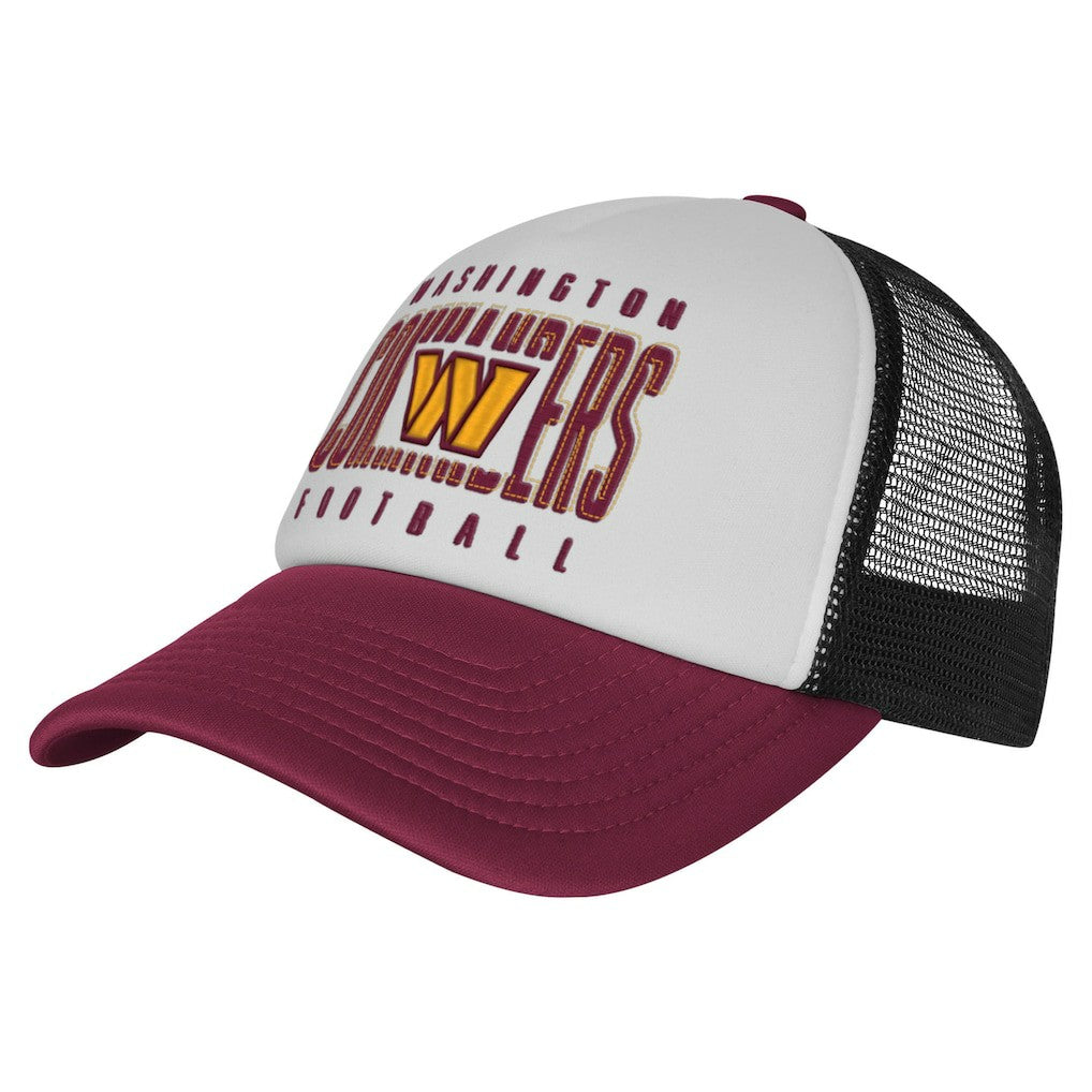 Washington Commanders Youth Essentials Trucker Adjustable Hat White/Burgundy