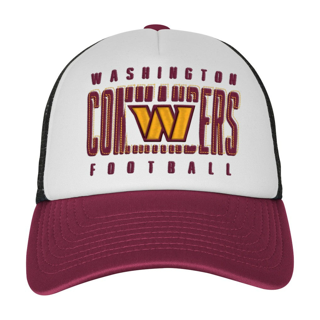 Washington Commanders Youth Essentials Trucker Adjustable Hat White/Burgundy