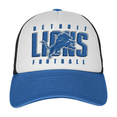 Detroit Lions Youth Essentials Trucker Adjustable Hat White/Blue
