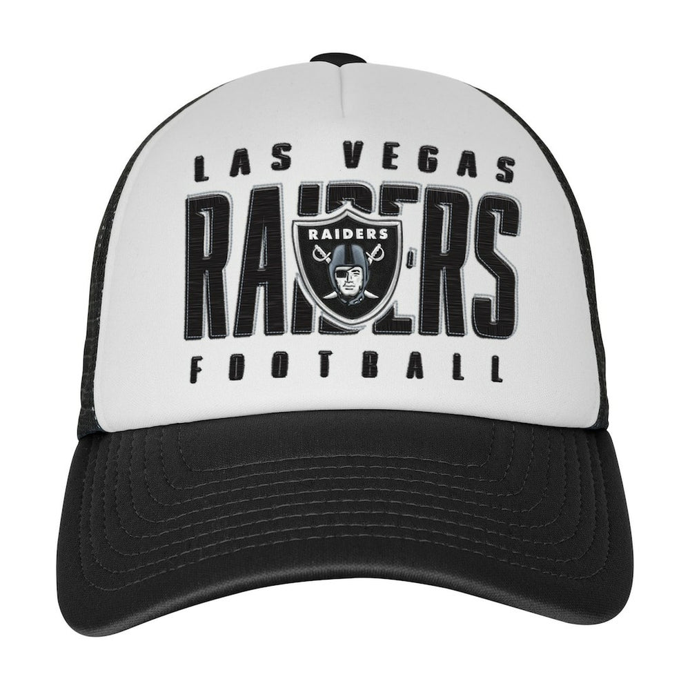 Las Vegas Raiders Youth Essentials Trucker Adjustable Hat White/Black