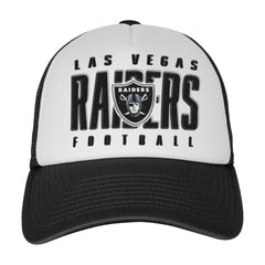 Las Vegas Raiders Youth Essentials Trucker Adjustable Hat White/Black