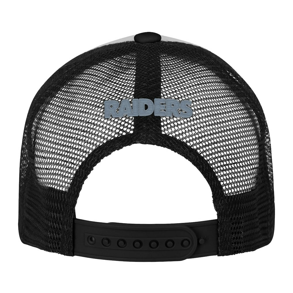 Las Vegas Raiders Youth Essentials Trucker Adjustable Hat White/Black