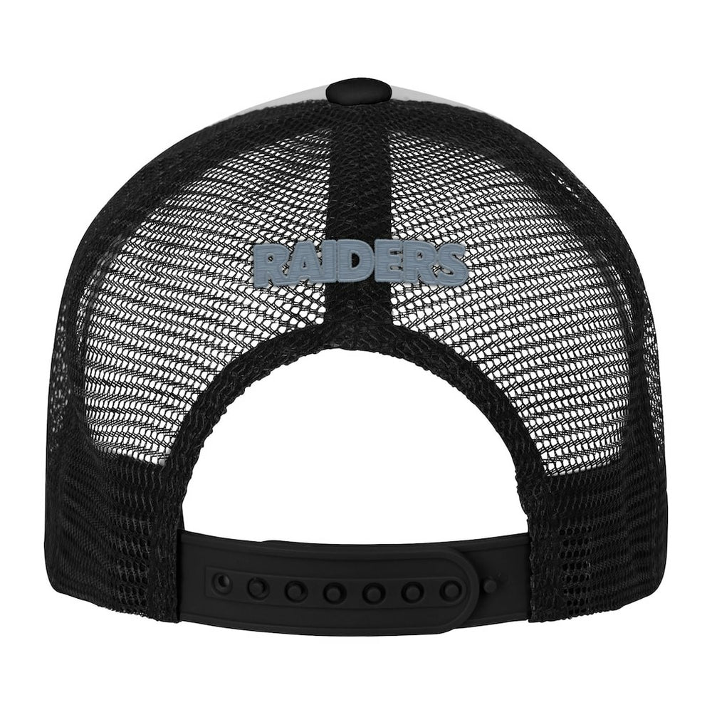 Las Vegas Raiders Youth Essentials Trucker Adjustable Hat White/Black