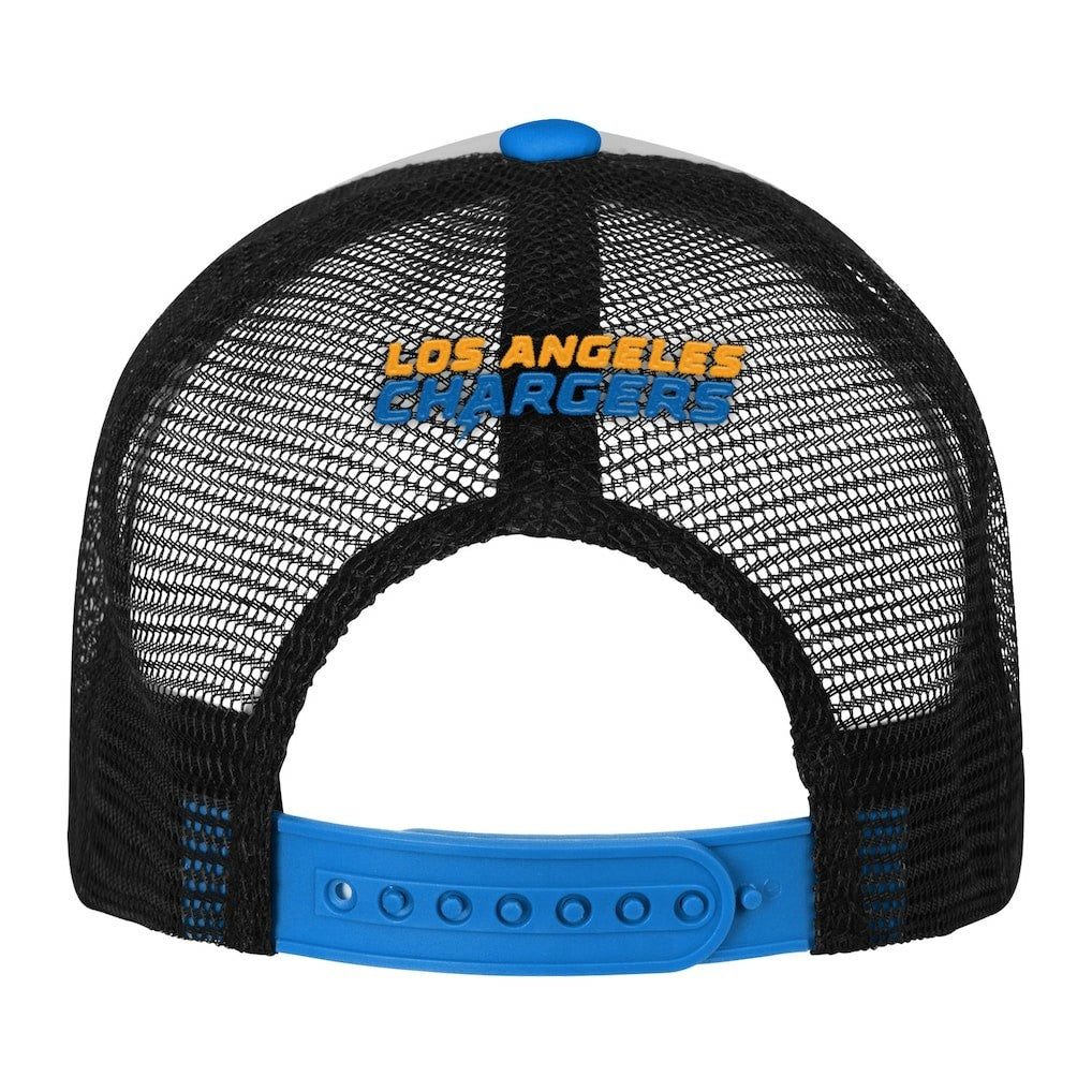 Los Angeles Chargers Youth Essentials Trucker Adjustable Hat White/Powder Blue