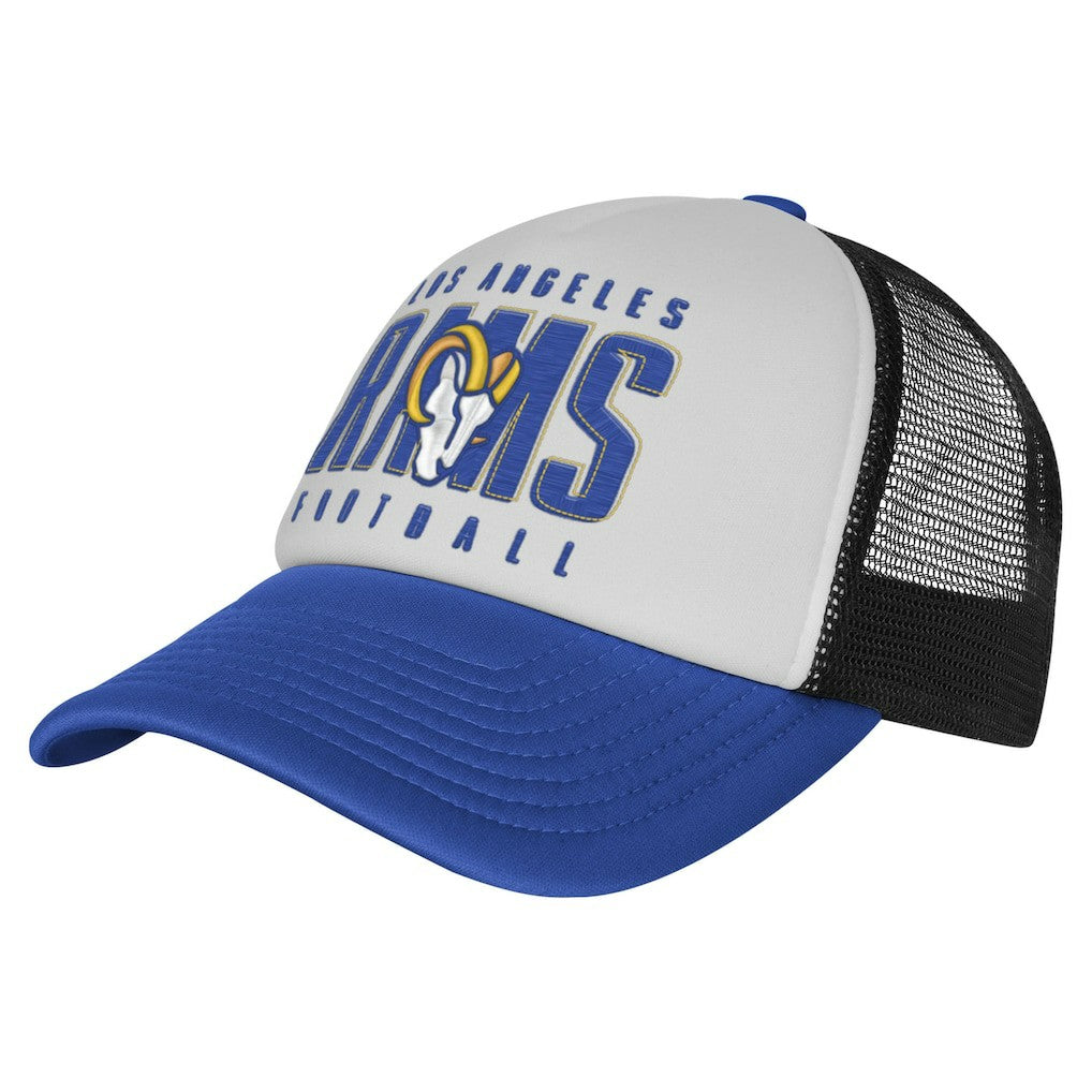 Los Angeles Rams Youth Essentials Trucker Adjustable Hat White/Royal