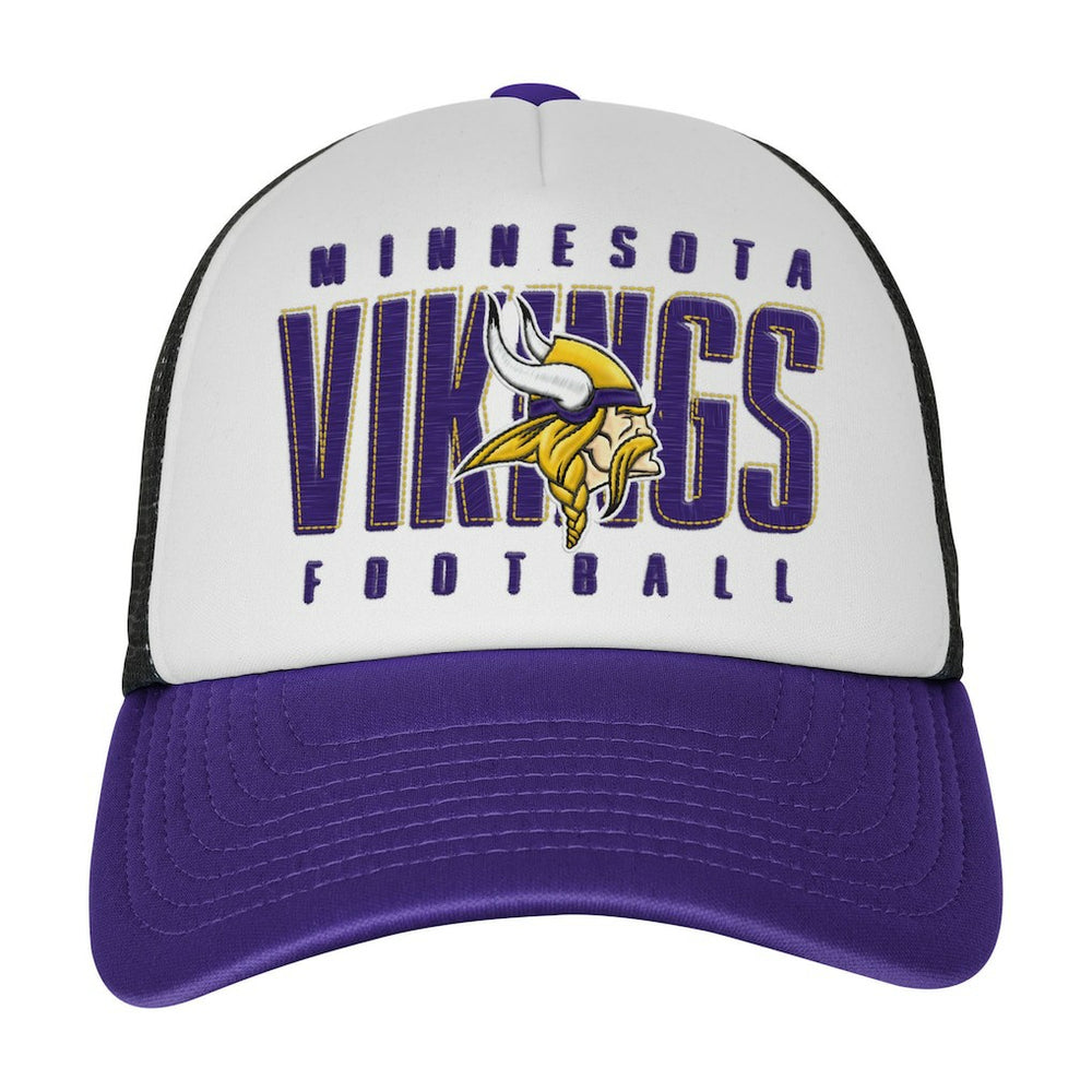 Minnesota Vikings Youth Essentials Trucker Adjustable Hat White/Purple