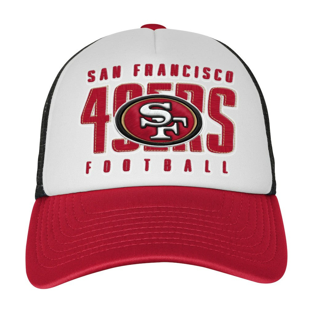 San Francisco 49ers Youth Essentials Trucker Adjustable Hat White/Scarlet