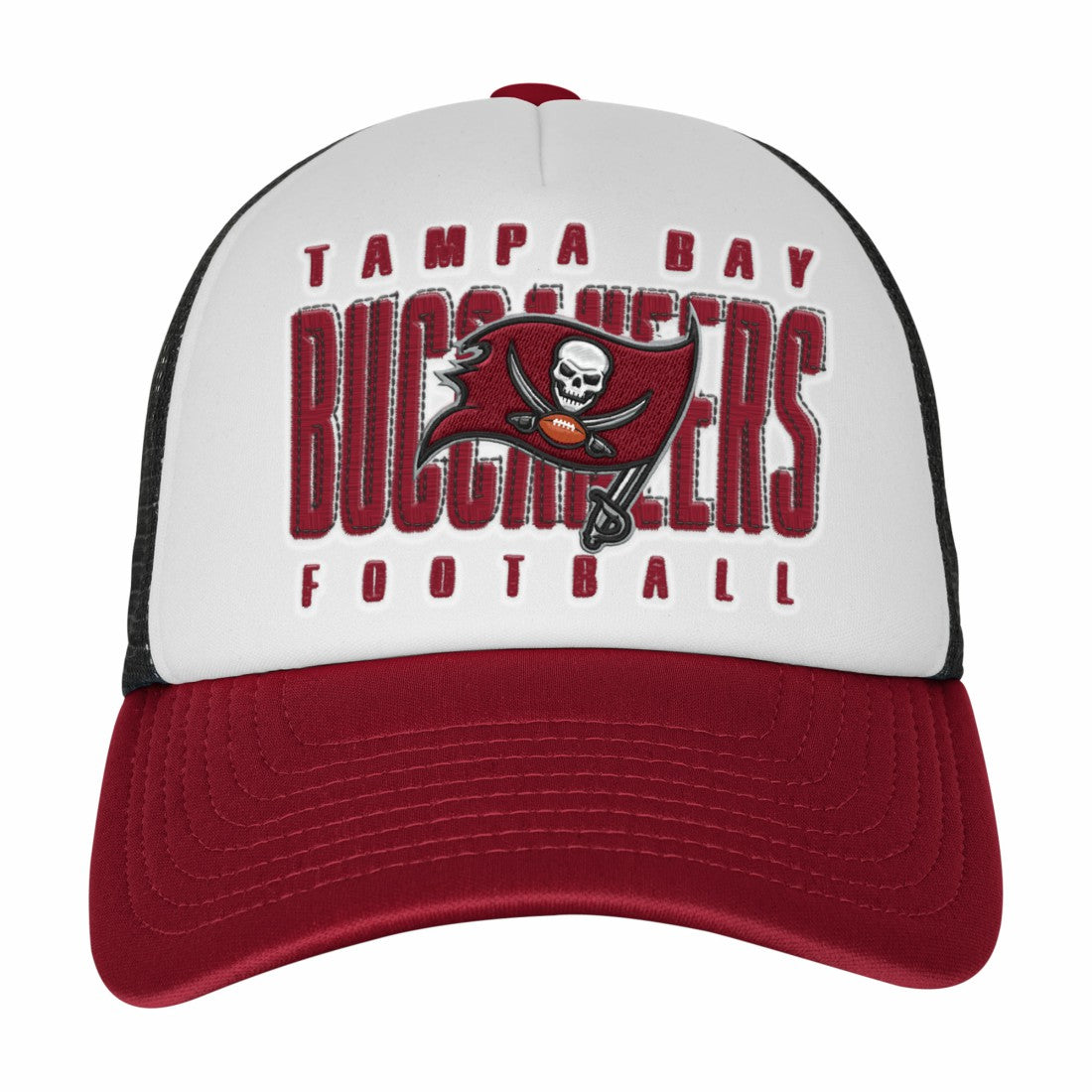 Tampa Bay Buccaneers Youth Essentials Trucker Adjustable Hat White/Red