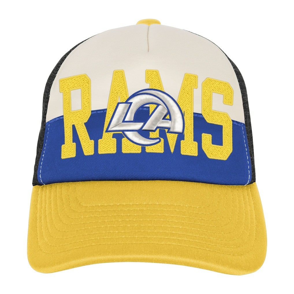 Los Angeles Rams Youth Modern Fan Trucker Adjustable Hat White/Gold
