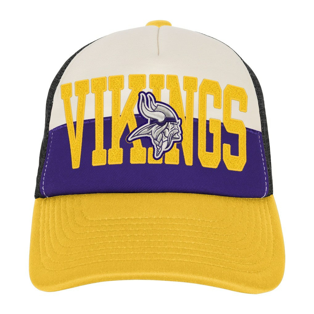 Minnesota Vikings Youth Modern Fan Trucker Adjustable Hat White/Gold