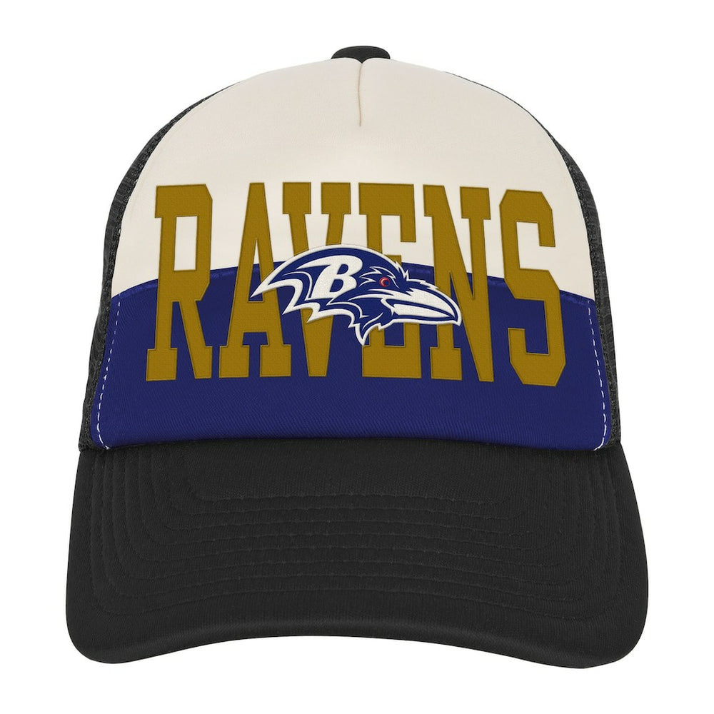Baltimore Ravens Youth Modern Fan Trucker Adjustable Hat White/Black
