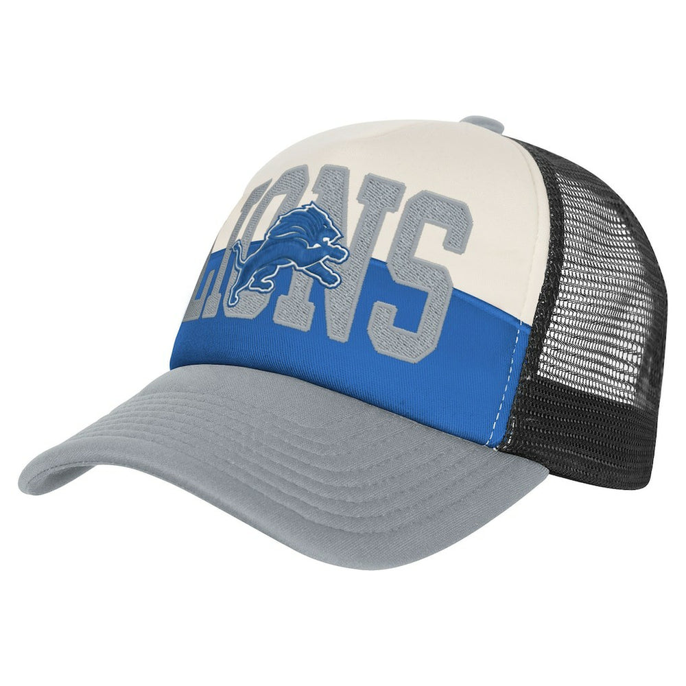 Detroit Lions Youth Modern Fan Trucker Adjustable Hat White/Silver