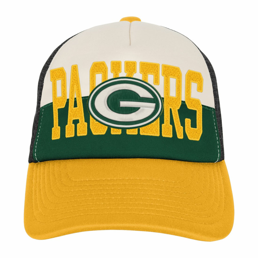 Green Bay Packers Youth Modern Fan Trucker Adjustable Hat White/Gold