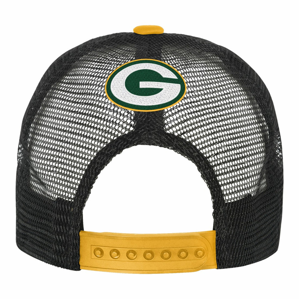 Green Bay Packers Youth Modern Fan Trucker Adjustable Hat White/Gold