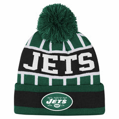 New York Jets Outerstuff Youth Go Fast Cuffed Knit Hat with Pom Green