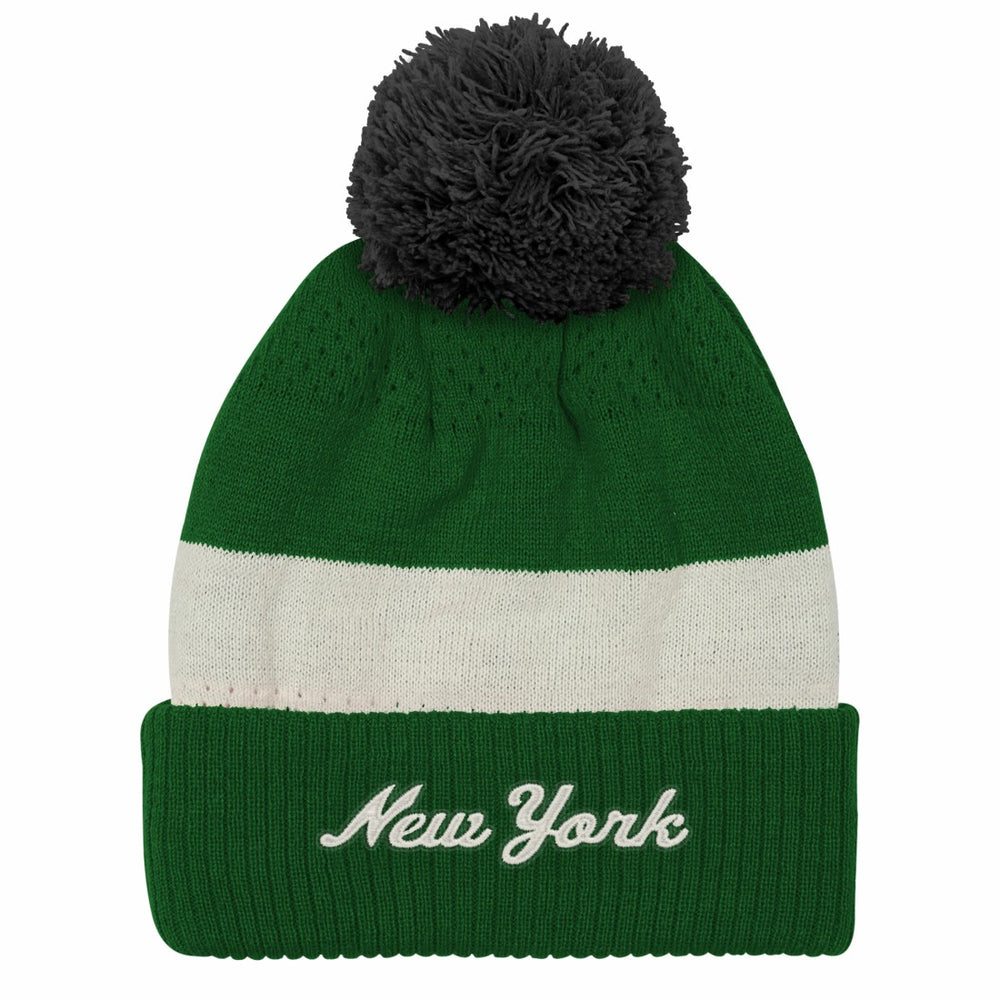 New York Jets Outerstuff Youth Modern Fan Cuffed Knit Hat with Pom Green