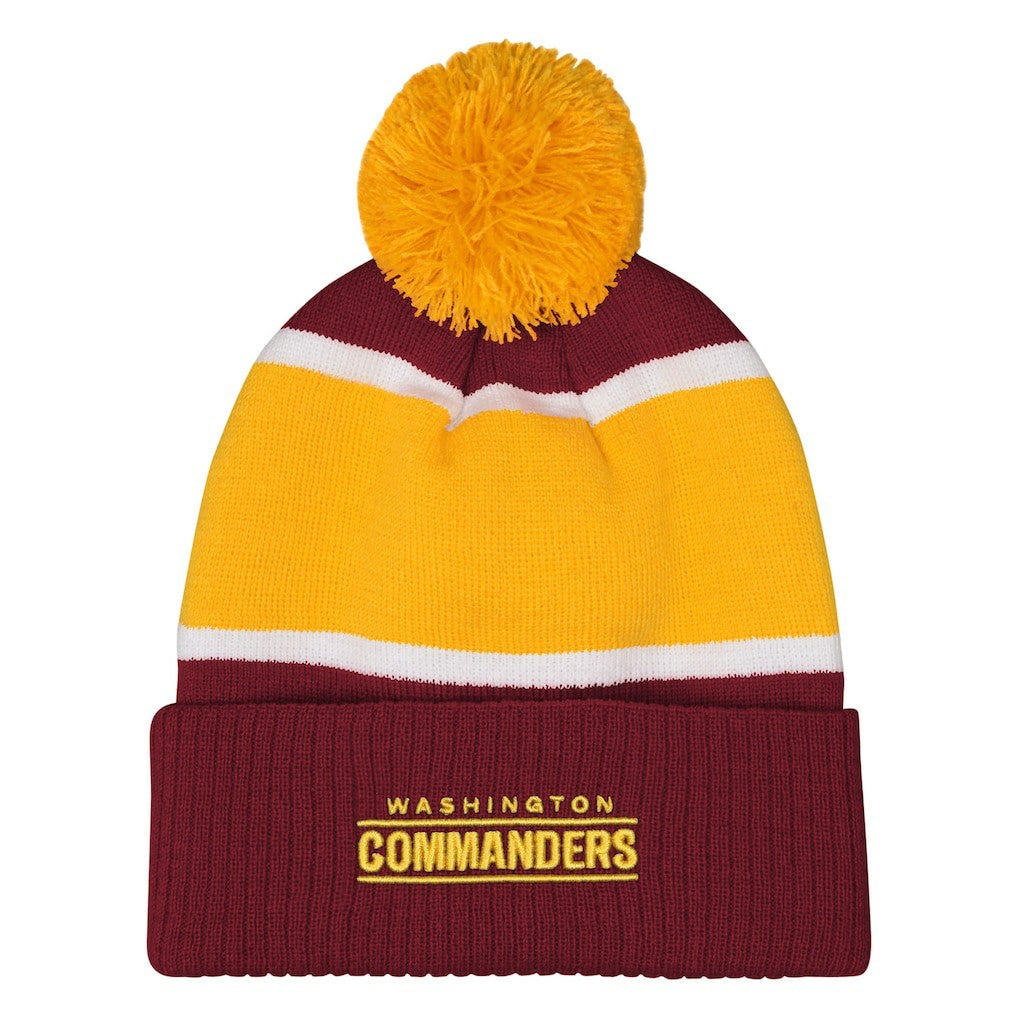 Washington Commanders Outerstuff Girls Let's Play Cuffed Knit Hat with Pom Burgundy