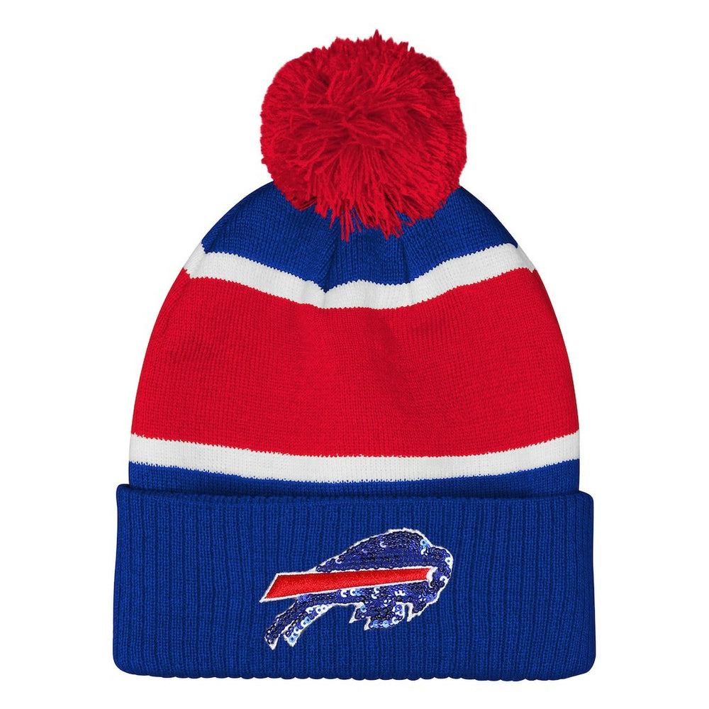 Buffalo Bills Outerstuff Girls Let's Play Cuffed Knit Hat with Pom Royal