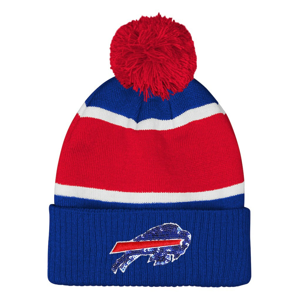 Buffalo Bills Outerstuff Girls Let's Play Cuffed Knit Hat with Pom Royal