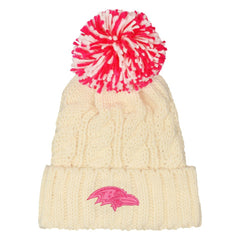 Baltimore Ravens Outerstuff Girls Cable Cuffed Knit Hat with Pom White