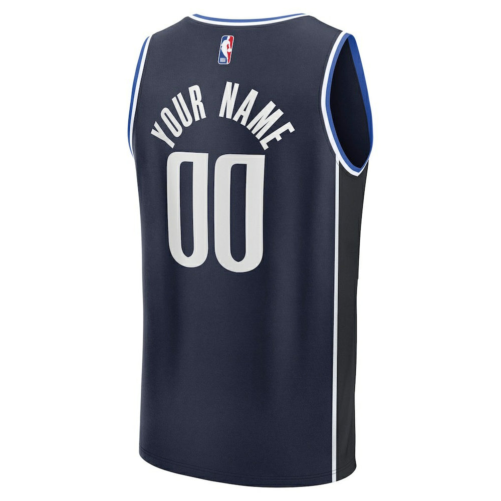 Dallas Mavericks Fast Break Custom Jersey Statement Editi- Navy