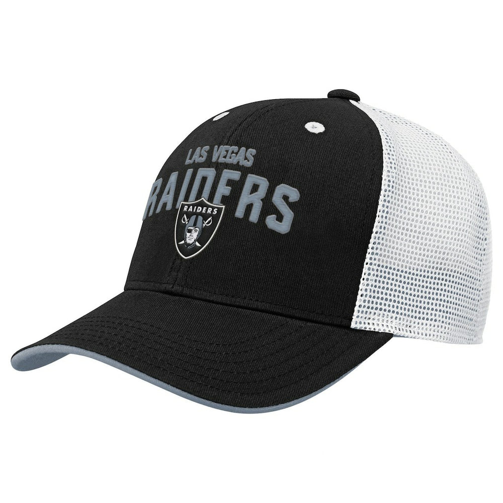 Las Vegas Raiders Outerstuff Youth Core Lockup Trucker Adjustable Hat Black