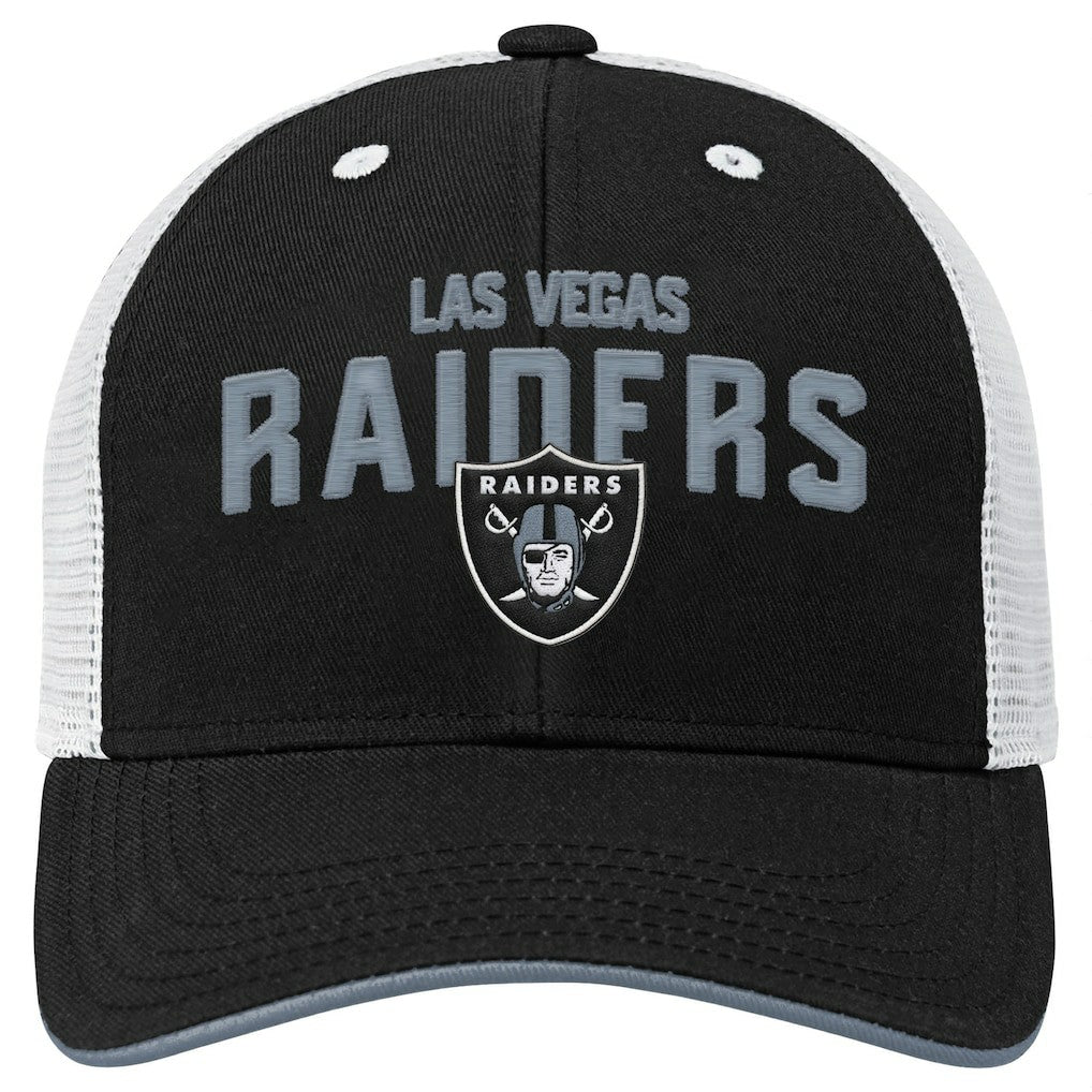 Las Vegas Raiders Outerstuff Youth Core Lockup Trucker Adjustable Hat Black