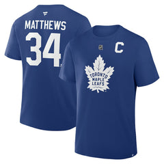 NHL Auston Matthews Toronto Maple Leafs Fanatics Authentic Stack Name & Number T-Shirt - Blue