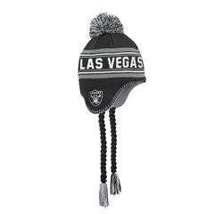 Las Vegas Raiders Outerstuff Youth Jacquard Tassel Knit Hat with Pom Black