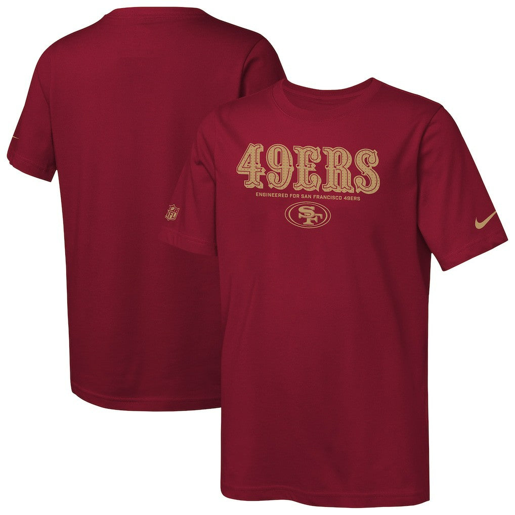 San Francisco 49ers Youth Sideline Team Issue T-Shirt Scarlet