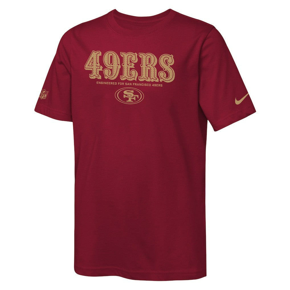 San Francisco 49ers Youth Sideline Team Issue T-Shirt Scarlet