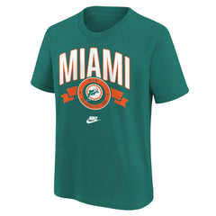 Miami Dolphins Youth Rewind Front & Back Essential T-Shirt Aqua