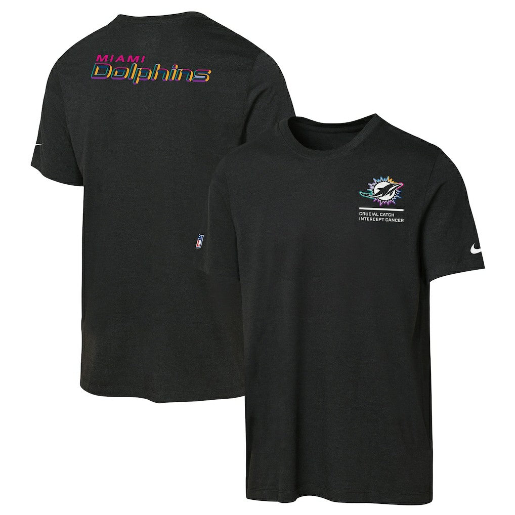 Miami Dolphins Youth 2025 NFL Crucial Catch Tri-Blend Dri-FIT T-Shirt Black