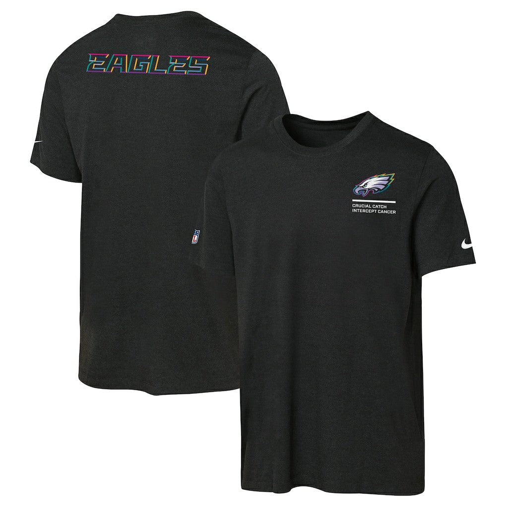 Philadelphia Eagles Youth 2025 NFL Crucial Catch Tri-Blend Dri-FIT T-Shirt Black